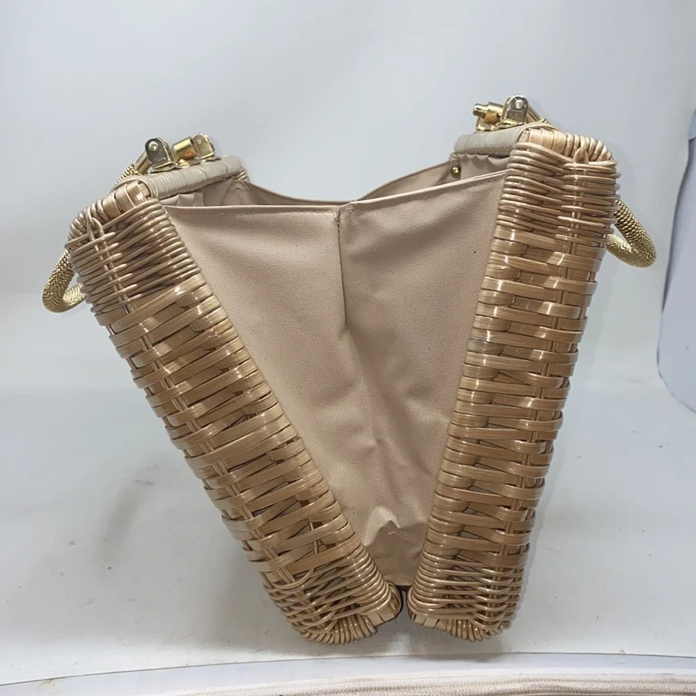 Vintage Structured Large Rectangle Woven Purse